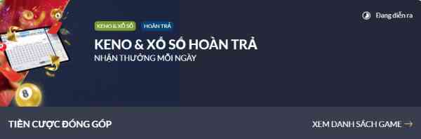 Hoàn trả keno xổ số M88