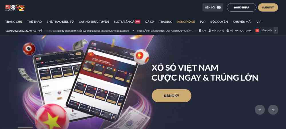 keno và xổ số M88